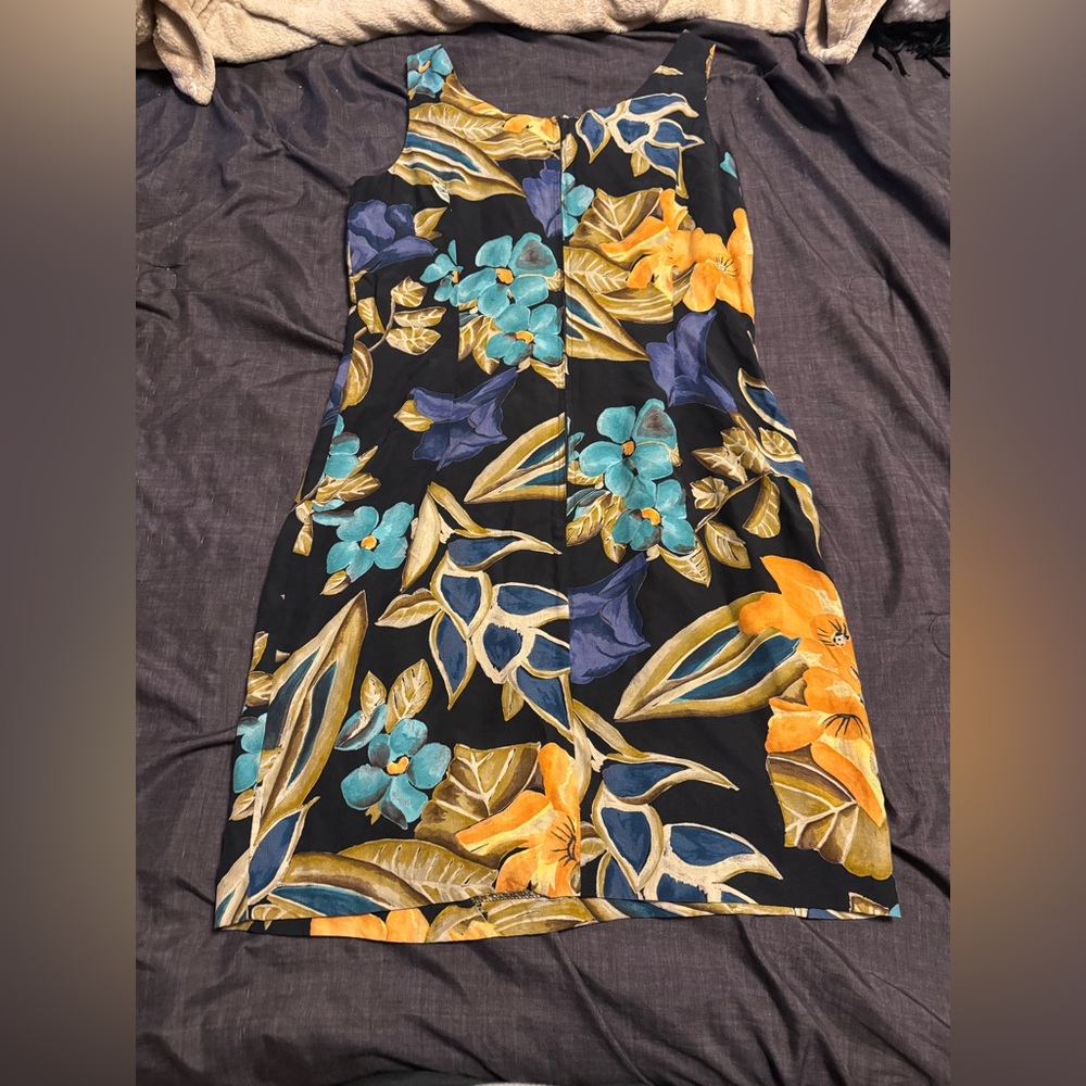 Rabbit Rabbit Rabbit Floral Mini Dress - Black, Blue, Orange - Picture 4 of 7